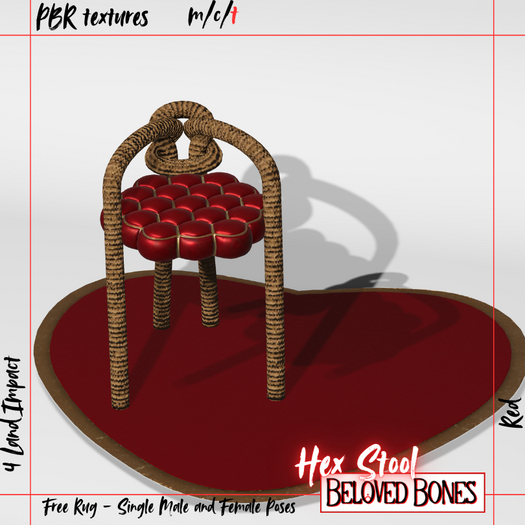[BB] Hex Stool (Red) (PBR)