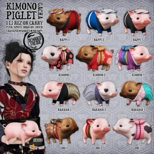 Schadenfreude Hakama 1 Kimono Piglet