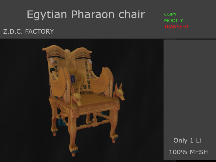 Egytian Pharaon Chair