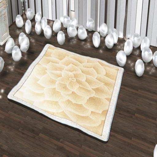 {BL}Floral Plush Rug Square