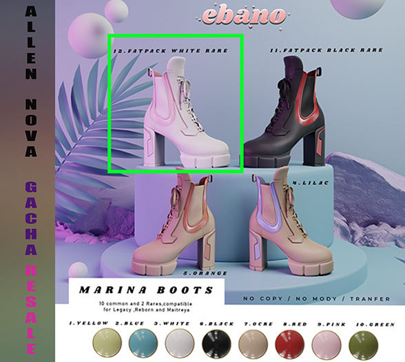 12.Ebano-Marina Boots MAITREYA WHITE RARE - SALE !