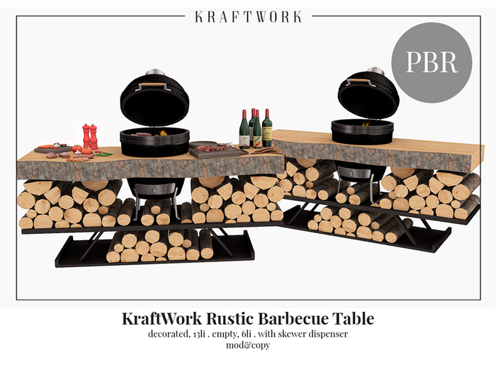 KraftWork Rustic Barbecue Table (Add Me)