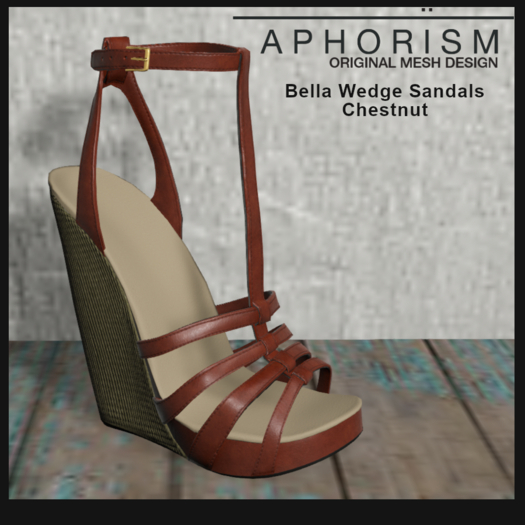 !APHORISM! - Bella Wedge Sandals - Chestnut v2