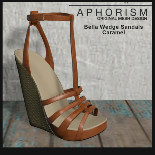 !APHORISM! - Bella Wedge Sandals - Caramel v2