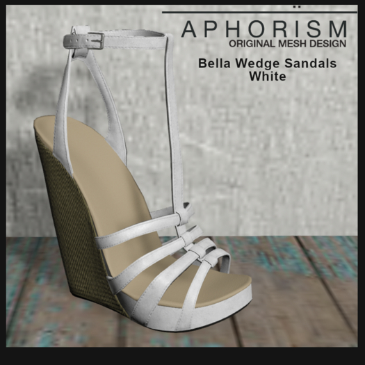 !APHORISM! - Bella Wedge Sandals - White v2