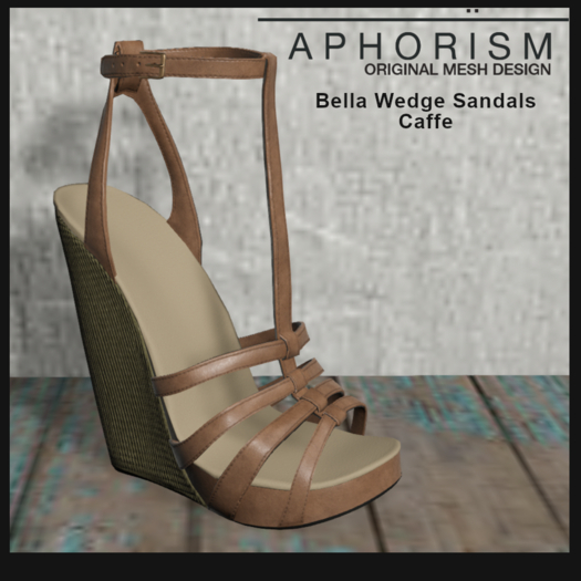 !APHORISM! - Bella Wedge Sandals - Caffe v2