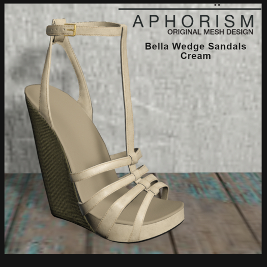 !APHORISM! - Bella Wedge Sandals - Cream v2