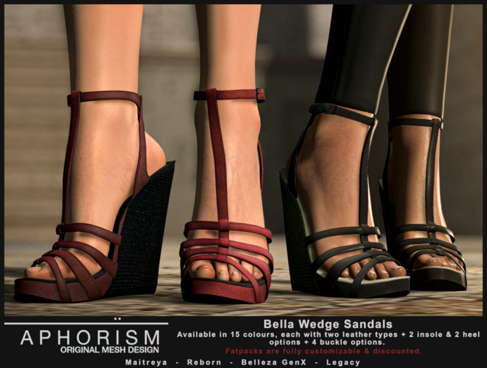 !APHORISM! Bella Wedge Sandals - Fatpack v2