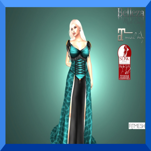 Formal Teal Corset Dress