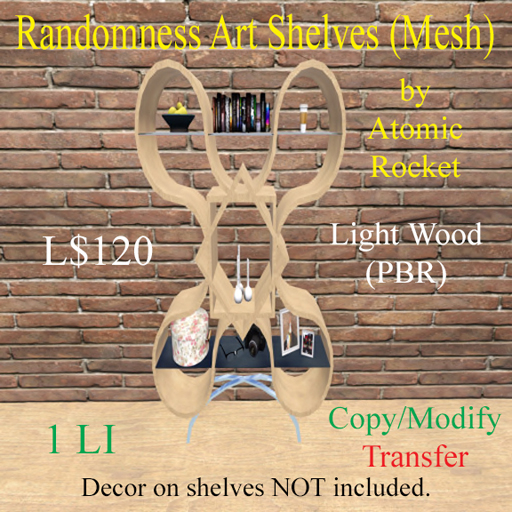 Randomness Art Shelves (Mesh) - Light Wood PBR