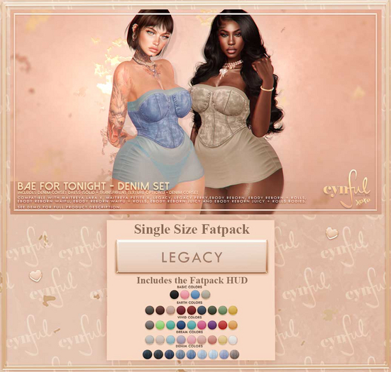 Cynful Bae For Tonight - Denim Set - Legacy (Single Size Fatpack)