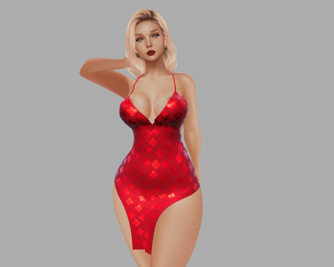 Bright Red Silken camisk Demo ~ Maitreya