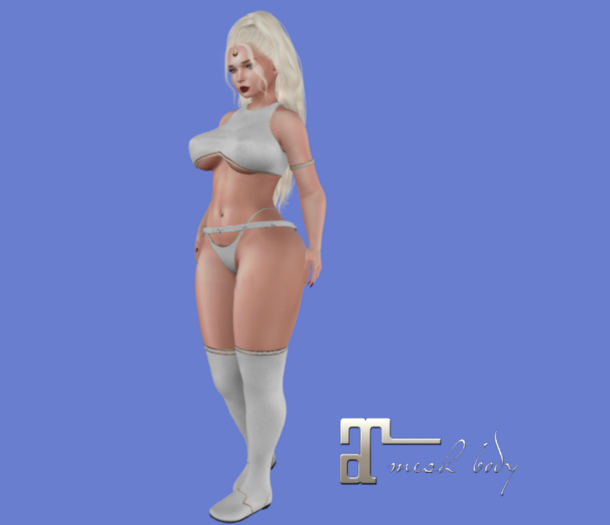 White and Gold Outlaw outfit Demo ~ Maitreya