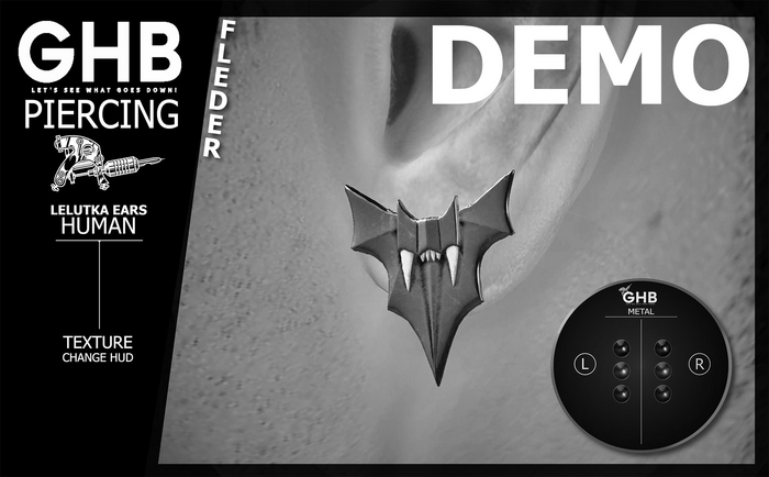 [GHB] PIERCING:LELUTKA EARS (HUMAN) - FLEDER (DEMO) PIERCING