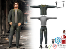 FullPerm Stained Old Jeans Jacket Pants T-Shirt Sneakers Denim Outfit Slink Male, Belleza Jake, Signature, Legacy Male