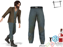WC1755 Dirty Old Long Belted Jeans Pants