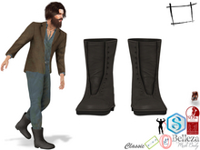 WC1756 Men's Dirty Old Open Flaps Ankle Boots