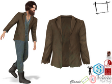 WC1753 Men's Long Sleeves Dirty Old Brown Jacket