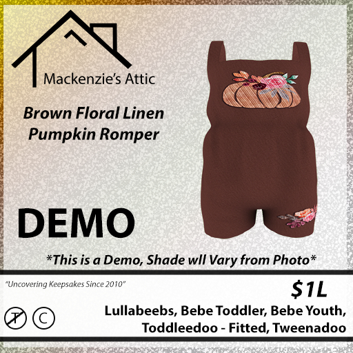 [M.A.] DEMO Floral Linen Pumpkin Rompers