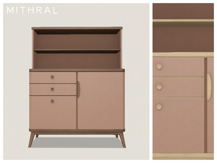Mithral * Bergen Bar Cabinet (Blush)