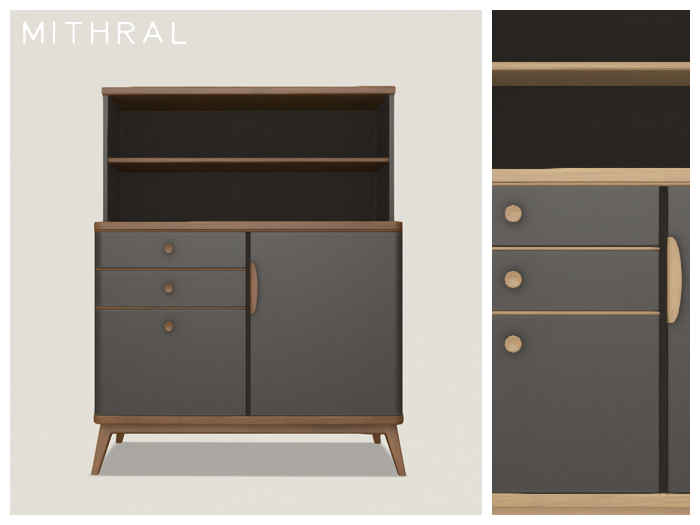 Mithral * Bergen Bar Cabinet (Coal)