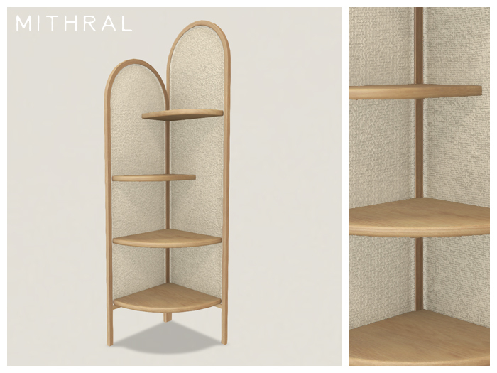 Mithral * Nara Corner Shelf (Light Wood 2)