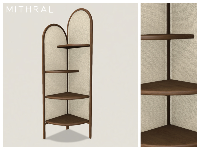 Mithral * Nara Corner Shelf (Dark Wood 2)