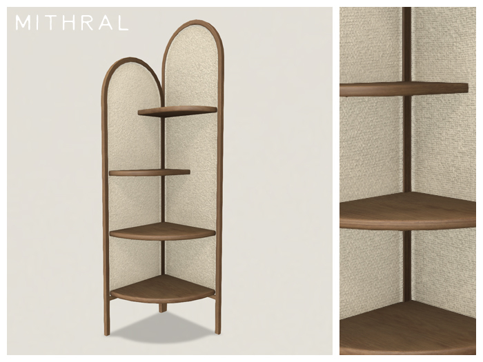 Mithral * Nara Corner Shelf (Dark Wood 1)