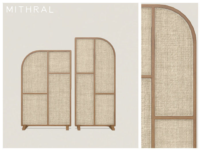 Mithral * Fabric + Wood Partition Duo (Medium Wood 2)