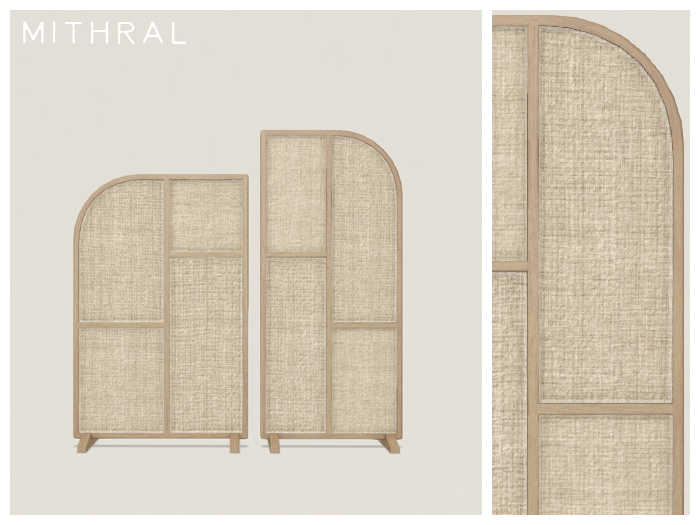 Mithral * Fabric + Wood Partition Duo (Light Wood 1)