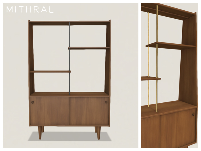 Mithral * Odense Cabinet + Shelves (Red Woods)