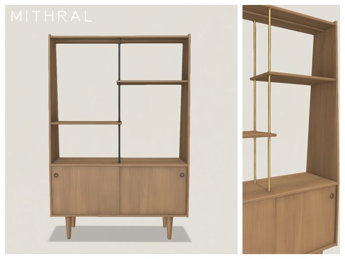 Mithral * Odense Cabinet + Shelves (Medium Woods)