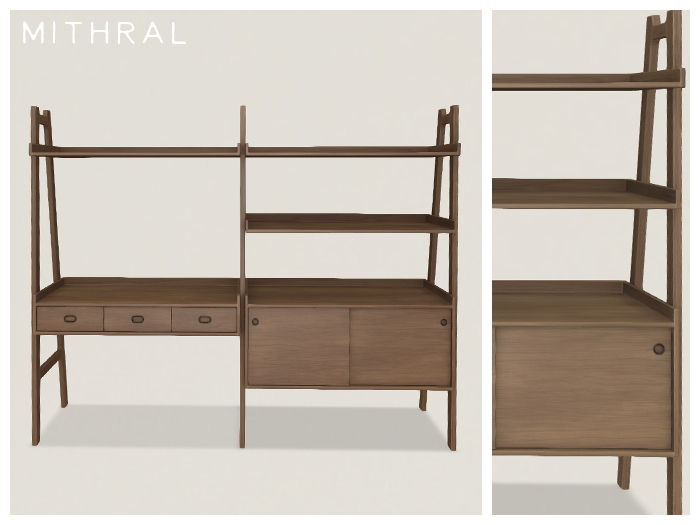 Mithral * Odense Desk + Shelves Fat Pack