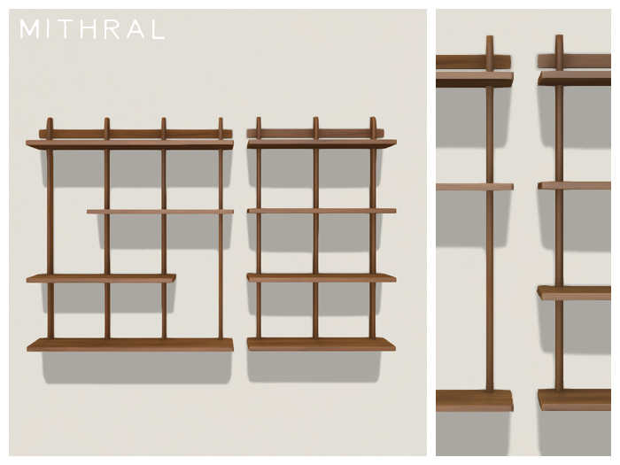 Mithral * Odense Wall Shelf Duo (Red Woods)