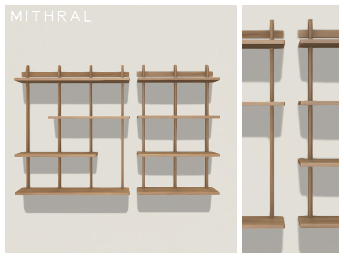 Mithral * Odense Wall Shelf Duo (Medium Woods)