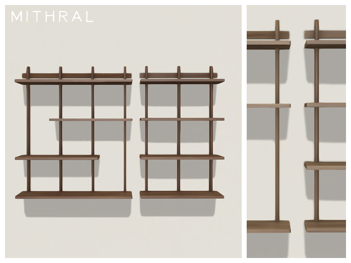 Mithral * Odense Wall Shelf Duo (Dark Woods)