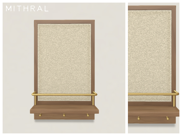 Mithral * Sendai Wall Shelf (Medium Wood 2)