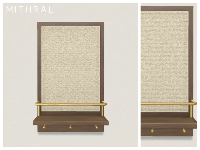 Mithral * Sendai Wall Shelf (Dark Wood 1)