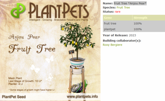 PlantPet Seed [Fruit Tree *Anjou Pear*]