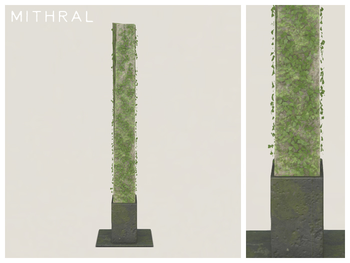 Mithral * Tall Mossy Pillar (Black)