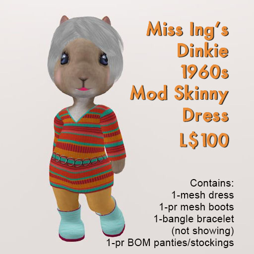 Miss Ing's Dinkie 1960s Mod Skinny Dress Set