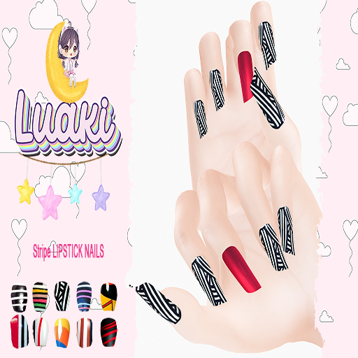 Luaki Stripe LIPSTICK NAILS