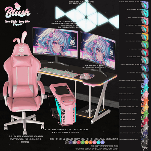 22. BLUSH - Gaming Chair Bunny Edition  -  Fatpack - RARE