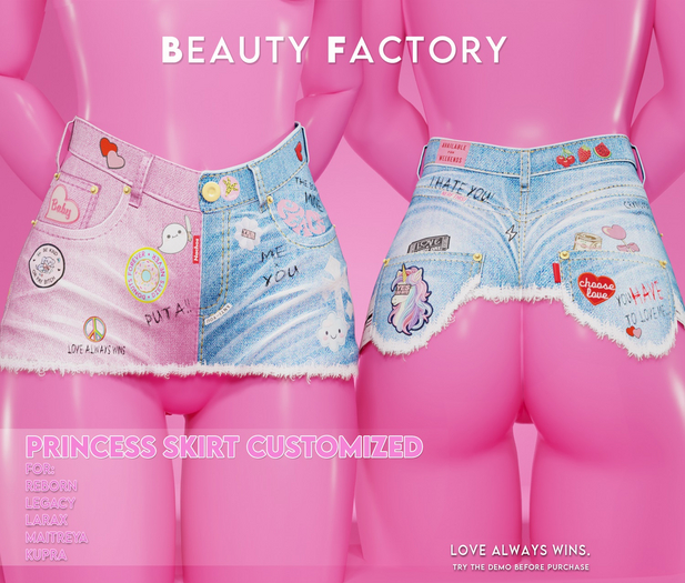 .BF. Princess Skirt Customized Pink/White
