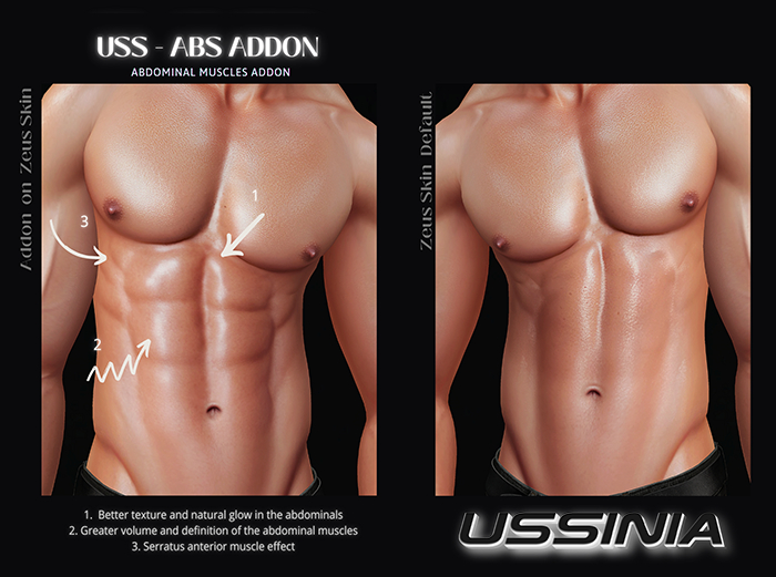 USS - Abs Addon: Zeus Body Skin (Tone Tan)
