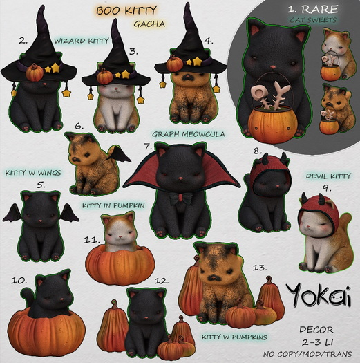11.YOKAI - Boo Kitty - Kitty in Pumpkin [peach]