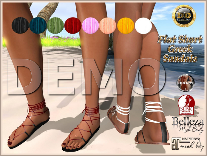 ☾ⅅⅅ☽ ◉ Flat Short Greek Sandals ◉ DEMO