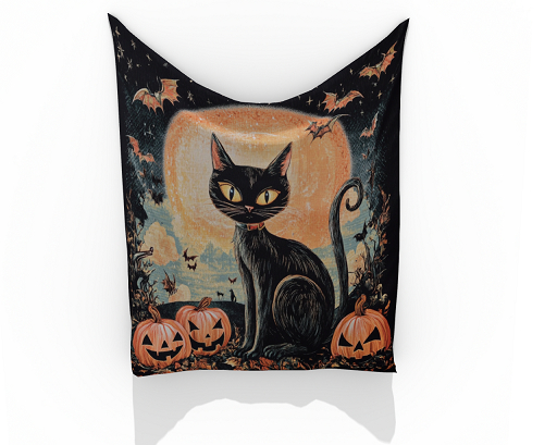 Halloween Tapestry Kitty ~ One of a Kind Design by Valerie
