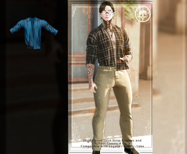 [EL]Relaxed Shirt  Blue