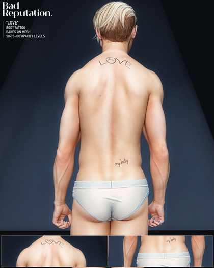 Bad Reputation - "Love" Back Tattoo - (GIFT)